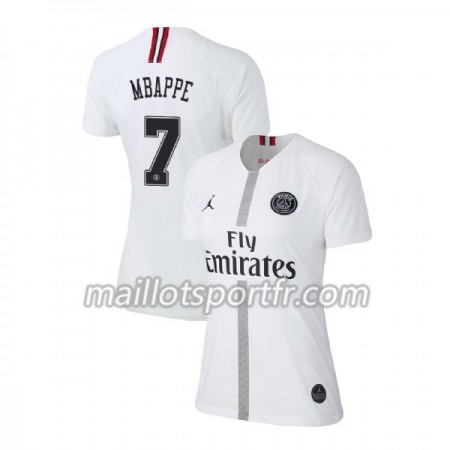 Maillot de Foot Paris Saint Germain Mbappe 7 Jordan Blanc Femme Troisième 2018/19